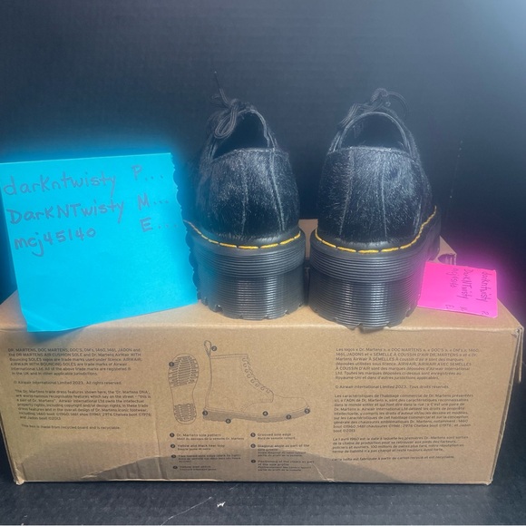 BNIB Dr.Martens 1461 QUAD BLACK CALF HAIR ON PLATFORM LOAFER UK3 US5 Big Kid 3 - Picture 6 of 12